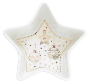 Karácsonyi porcelán csillag tálka - 15x5cm - Christmas Lights