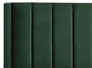 Zöld bársony franciaágy 140 x 200 cm VILLETTE