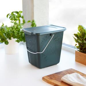 Sötétzöld komposztálható hulladékgyűjtő edény 7 l Greenline - Rotho