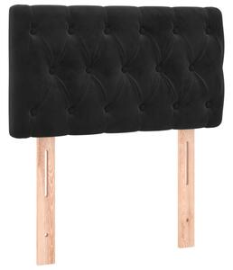 VidaXL Fekete Bársony Ágy Matraccal - 80x200 cm