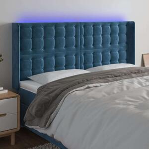 VidaXL LED-es Bársony Ágyfejtámla - Sötétkék - 183cm