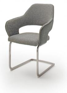 Newcastle szék, szürke, krómozott C alakú (szánkótalpas) lábak