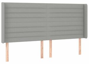 VidaXL világosszürke szövet fejtámla szárnyakkal 203x16x118/128 cm