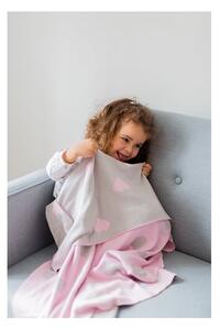 Hearts rózsaszín-bézs pamut gyerek takaró, 80 x 100 cm - Kindsgut