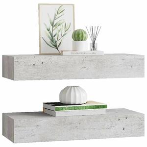 VidaXL Fali Polc Fiókkal - Beton Szürke - 60cm
