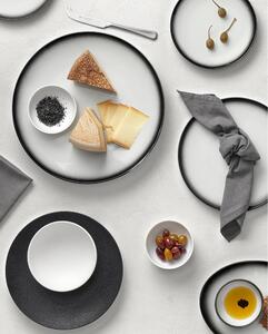 Caviar ovális fehér-fekete kerámia tányér, 30 x 22 cm - Maxwell & Williams