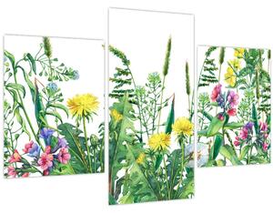 Kép - Festett réti virágok (90x60 cm)