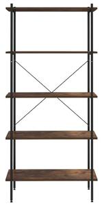 VidaXL 5 Polcos Polcrendszer - Tölgyfa/Fekete - 80x40x163 cm