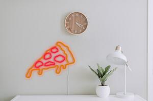 Pizza narancssárga-piros világító fali dekoráció, 40 x 22 cm - Candy Shock