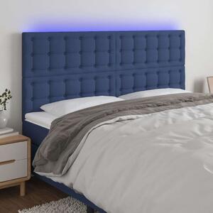 VidaXL Kék Szövet LED-es Ágyfejtámla - 160x5x118/128 cm