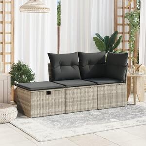 VidaXL világosszürke polyrattan kerti szék párnával 55 x 55 x 37 cm