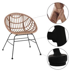 Kerti szék, természetes/fekete, LAIRD