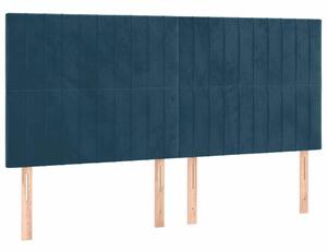 VidaXL Bársony Fejtámla Szett - Sötétkék - 4 db - 160cm