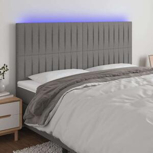 VidaXL sötétszürke szövet LED-es fejtámla 200x5x118/128 cm
