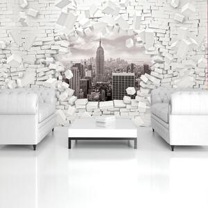 Fotótapéta - New York és a 3D Brickwall (152,5x104 cm)