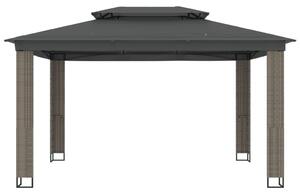 VidaXL antracitszürke szövet dupla tetős pavilon 3,94 x 2,96 m
