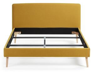 Lydia sárga kétszemélyes ágy, 160 x 200 cm - Kave Home