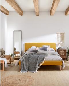 Lydia sárga kétszemélyes ágy, 160 x 200 cm - Kave Home