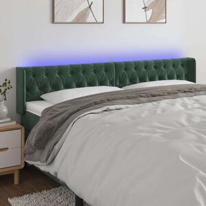 VidaXL LED-es Bársony Fejtámla - Sötétzöld - 183cm