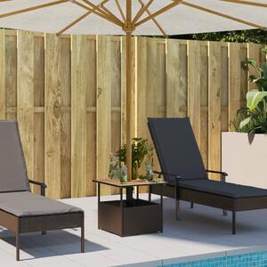 VidaXL barna polyrattan kerti asztal napernyőlyukkal 55x55x46,5 cm