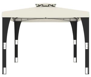 VidaXL krémszínű acél dupla tetős pavilon 2,98 x 2,98 m