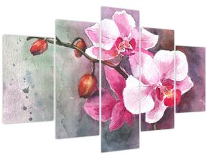 Kép - Orchideák, akvarell (150x105 cm)