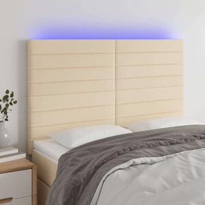 VidaXL krémszínű szövet LED-es fejtámla 144x5x118/128 cm