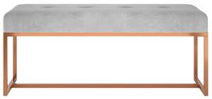 VidaXL szürke bársony pad 110 x 36 x 45 cm