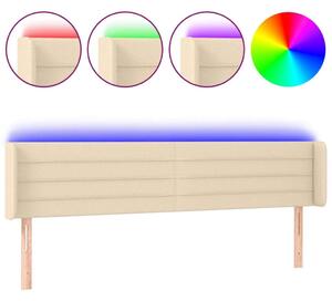 VidaXL krémszínű szövet LED-es fejtámla 203 x 16 x 78/88 cm