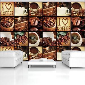 Fotótapéta - Szeretem a kávét - kollázs (152,5x104 cm)