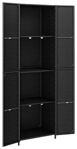 VidaXL fekete polyrattan kerti tárolószekrény 59 x 40 x 180 cm