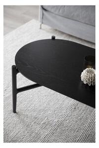 Holton fekete ovális tölgyfa dohányzóasztal, 130 x 65 cm - Rowico