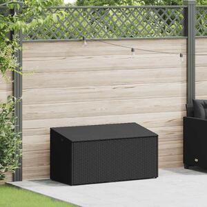 VidaXL fekete polyrattan kerti tárolóláda 110x50x58 cm