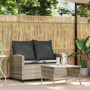 VidaXL 2 személyes polyrattan kerti kanapé asztallal&párnával