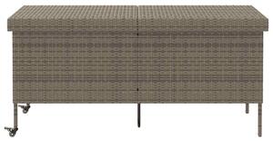 VidaXL szürke polyrattan kerti tárolóláda kerekekkel 160x55x75 cm