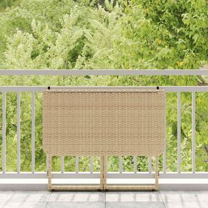 VidaXL bézs polyrattan összecsukható kerti asztal 90x51x75 cm