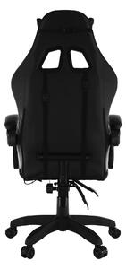 KONDELA Irodai/gamer szék RGB LED háttérvilágítással, fekete, MAFIRO