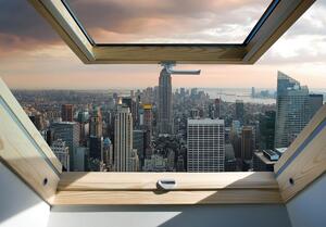 Fotótapéta - New York - panorámás kilátás az ablakból (152,5x104 cm)