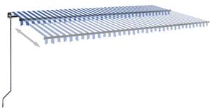 VidaXL kék és fehér kézzel kihúzható napellenző 600 x 350 cm