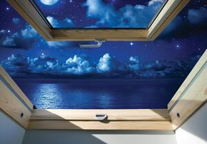 Fotótapéta - Csillagos ég - kilátás az ablakból (152,5x104 cm)