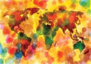 Fotótapéta - A világ színes térképe (152,5x104 cm)
