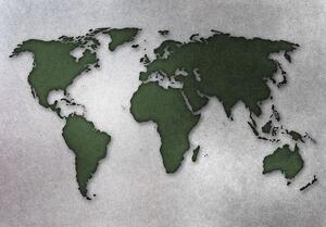 Fotótapéta - Zöld világtérkép (152,5x104 cm)