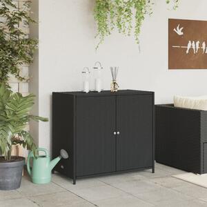 VidaXL fekete polyrattan kerti tárolószekrény 83 x 45 x 76 cm