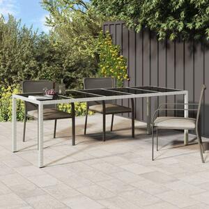 VidaXL Polyrattan Kerti Asztal - Fehér - 250x100x75 cm