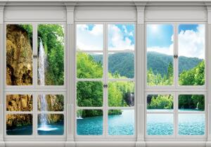 Fotótapéta - Kilátás a vízesés ablakára (152,5x104 cm)