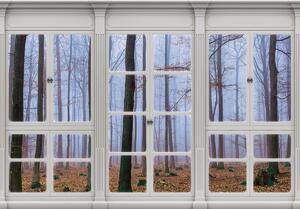 Fotótapéta - Kilátás a ködbe burkolt ablakból (152,5x104 cm)