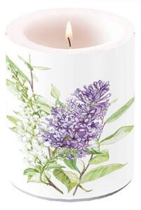 Átvilágítós gyertya 12x10cm - Lilac White