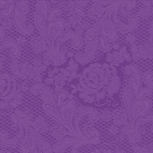 Lace Embossed purple papírszalvéta 25x25cm, 15db-os