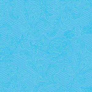 Lace embossed light blue papírszalvéta 25x25cm, 15db-os