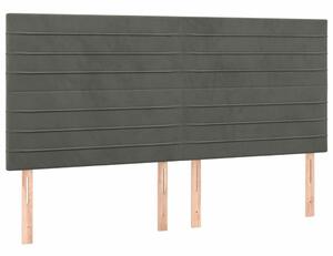 VidaXL Bársony Fejtámla - 4 db - Sötétszürke - 180cm